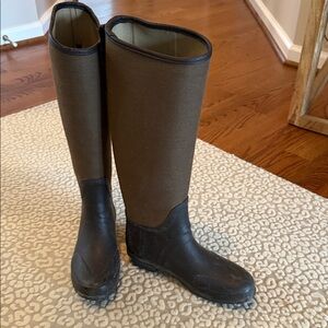 Hunter Brown and Black Winter Rain Boots